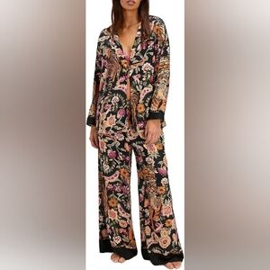 Satin Floral Pajama Set 